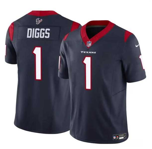 Youth Houston Texans #1 Stefon Diggs Navy 2024 F.U.S.E Vapor Untouchable Limited Stitched Jersey Dzhi